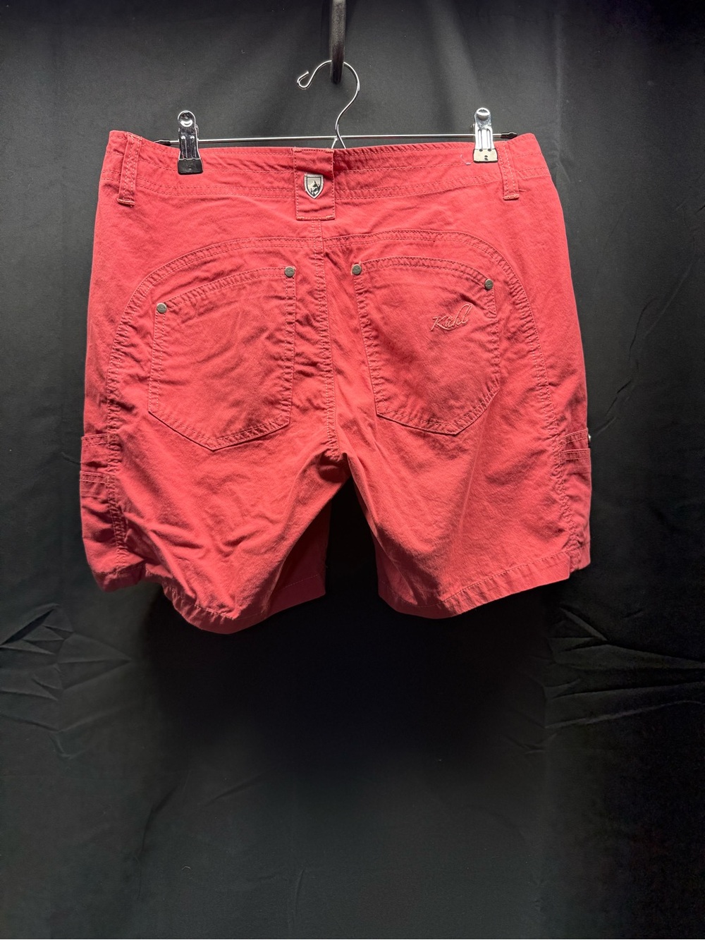 EUC Kuhl Women's Coral Red Flat-Front Shorts sz 8 (c1j)